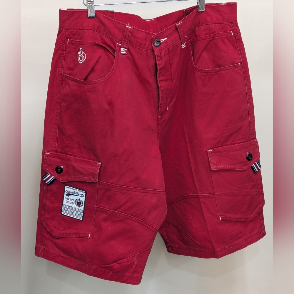 Vintage Eight732 Red Cargo Shorts